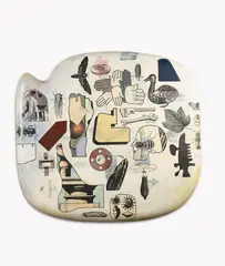 Naming of Parts by Richard Killeen, acrylic and collage on customwood, sold Mar 2021