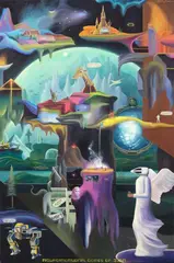 Matt Hunt, Aquadimensional Domes of Zion, oil on canvas