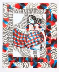 Chromesthesia by Georgie Hill, watercolour and collage on paper, offered Feb 2021