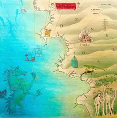 Roger Mortimer, Opunake, watercolour and acrylic lacquer on canvas