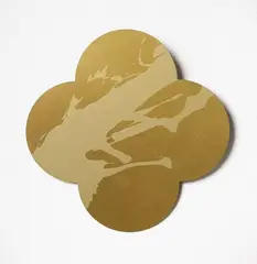 Remembrance by Max Gimblett, silkscreen on lacquered brass quatrefoil, sold Feb 2021