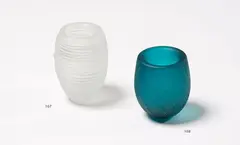 Elizabeth McClure, Untitled - Vase, blown and etched turquoise glass
