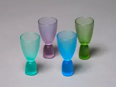 Hoanna Stachl, Set of four coloured goblets, cast glass