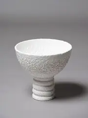 Tall footed bowl by John Parker, textured surface, sold Feb 2021