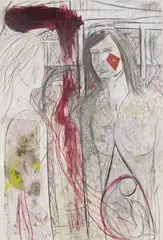 Jeffrey Harris, Down, mixed media and collage on paper