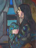 Garth Tapper, Upstairs, oil on hardboard
