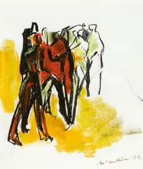 Piera McArthur, Untitled - Figure Study, pastel on paper