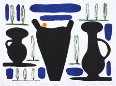 Gavin Chilcott, Opiated Wine Jars and Heart Pot, screenprint, 46/50