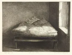 Grahame Sydney, Joe 90s Bed, etching, 8/25