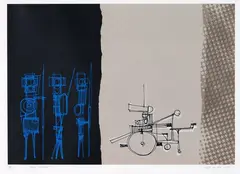 Blue Figures by Ted Dutch, screenprint, 14/25, sold Feb 2021