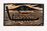Nigel Brown, Waitemata Wakas, colour woodcut, gold edition, proof