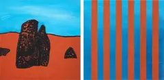 Jane Zusters, Untitled, acrylic on canvas, diptych