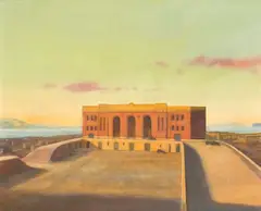 Peter Waddell, Untitled - Auckland Railway Station, oil on canvas