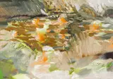 Suzanne Goldberg, Waterlily Pond, oil on board