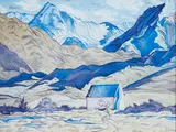 Rita Angus, Mountains, Cass, screenprint