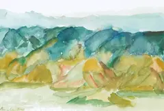 Rita Angus, Mountains, Cass, screenprint