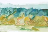 Rita Angus, Mountains, Cass, screenprint
