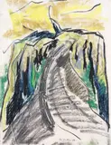 Piera McArthur, Shades of Italy, crayon on paper