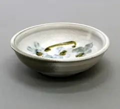 Milton Moon, Stoneware bowl, with blue iris decoration
