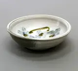 Milton Moon, Stoneware bowl, with blue iris decoration