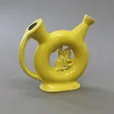 Nogaro Castagnon, Shaped liquor bottle, ceramic with yellow glaze