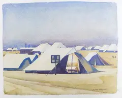 John Ritchie, Moonlight, Egypt (Maadi Camp), watercolour