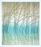 June Ritchie, Reeds - Rotopounamu II, etching, 7/40