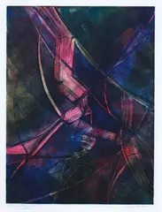 June Ritchie, Impact Magenta - VI, monoprint