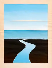 Malcolm Warr, Kowhai Stream, Peka Peka, silkscreen print, 13/30