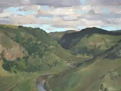 Ronald Tizard, Mangaokewa Gorge, oil on board