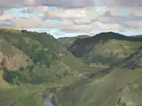 Ronald Tizard, Mangaokewa Gorge, oil on board