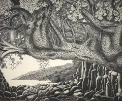 Rei Hamon, Untitled - Coastal View, lithograph, 51/600