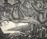 Rei Hamon, Untitled - Coastal View, lithograph, 51/600