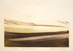 Marilynn Webb, Easter - Lake Mahinerangi, monoprint