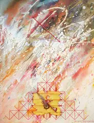 Untitled by Carole Shepheard, mixed media and collage, sold Dec 2020