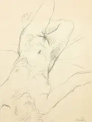 Simon Payton, Untitled - Reclining Nude, graphite on paper