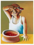 Michael Smither, Sarah with Baked Beans, screenprint, 35/80