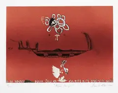 Alpha/Omega by Shane Cotton, lithograph, 19/25, sold Dec 2020
