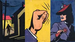 Only A Little Bit More and Ill Be Safe by Dick Frizzell, oil and enamel on canvas, offered Dec 2020