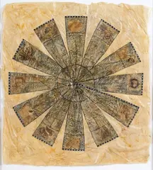 Ruth Watson, Small Map, collage elements with acrylic overlay