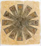 Ruth Watson, Small Map, collage elements with acrylic overlay