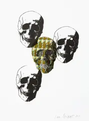 Max Gimblett, Courage, screenprint with gold foil on paper