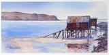 Marilyn Palmer-Story, First Light - Otago Peninsula, watercolour