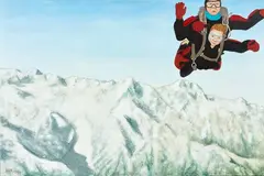 Mark Olsen, Untitled - skydiving, acrylic on canvas
