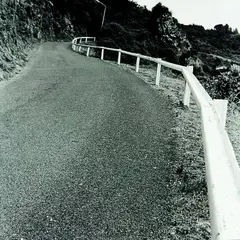 Bill Culbert, Rail line on road, gelatin silver print