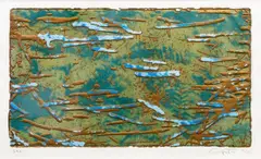 Sea by Rodney Fumpston, relief print, 2/30, offered Dec 2020