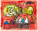 Pat Hanly, Awake Aotearoa, Fire Series, screenprint, 11/32
