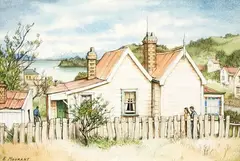 Elise Constance Mourant, Old House, Auckland, watercolour