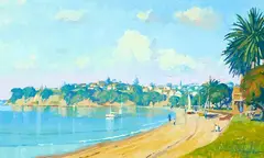 Simon Williams, The Bay, St Heliers, oil on board