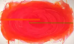 Orange Glory by Gretchen Albrecht, oil and acrylic on canvas, sold Nov 2020